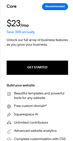 Squarespace-Core-Plan